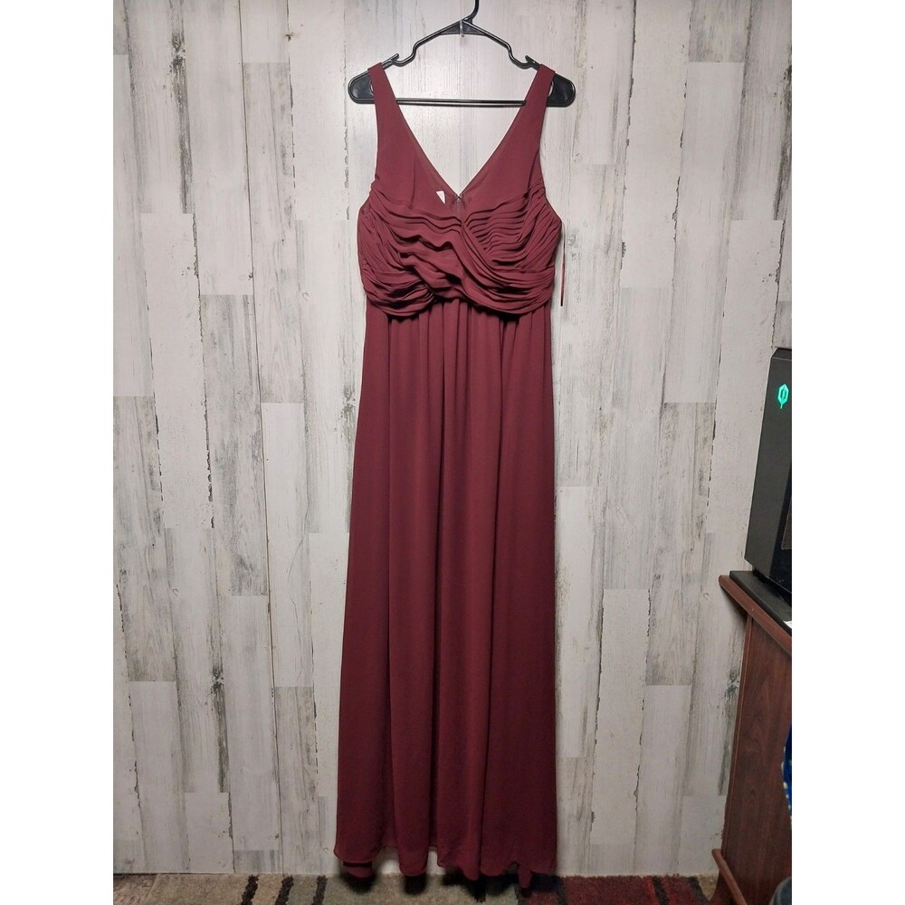 Birdy Grey Laurie Chiffon Dress XL Burgundy
